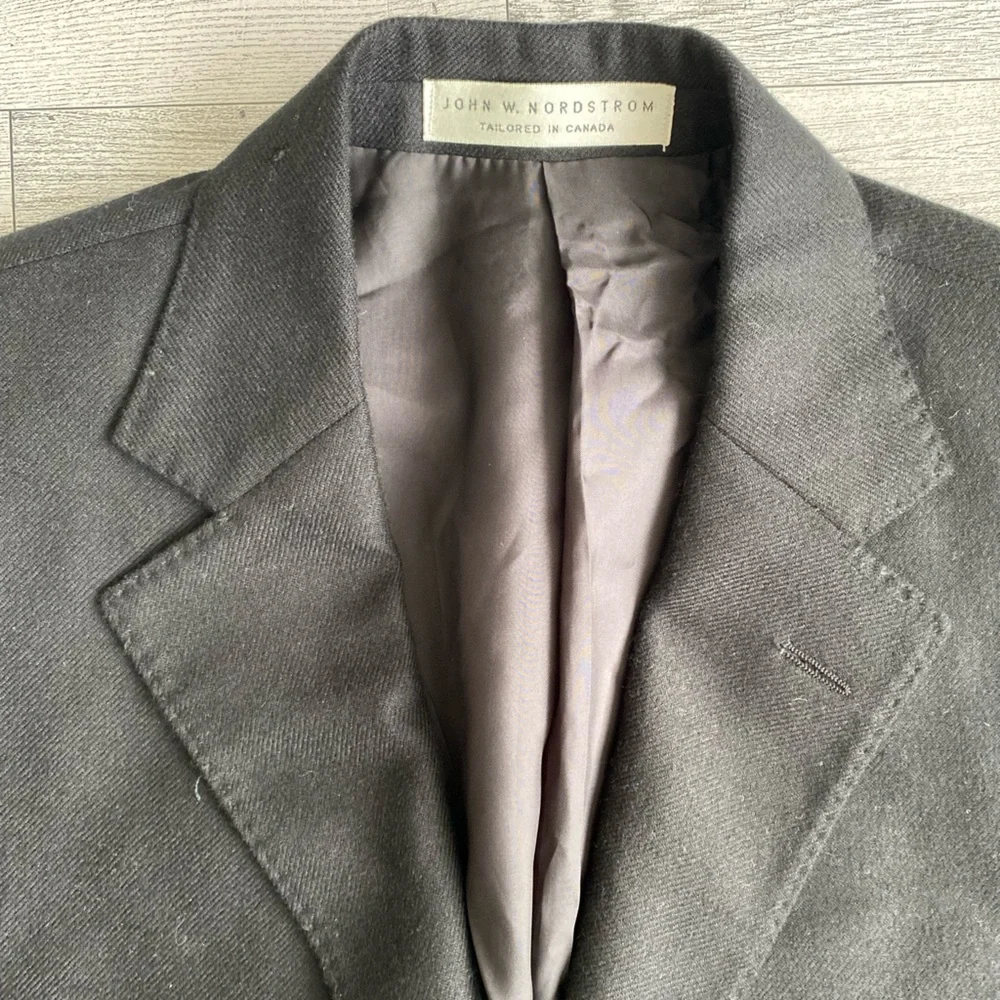 Black John W. Nordstrom Loro Piana 100%‎ Cashmere Blazer Jacket Size 40